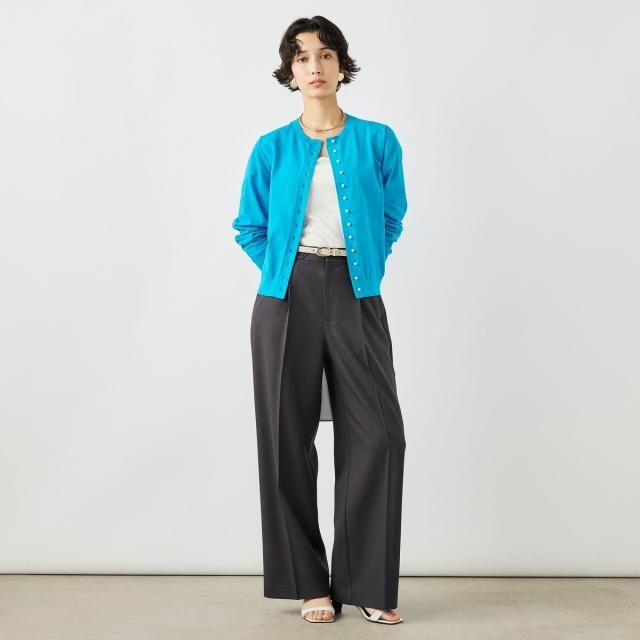 ノーリーズ（NOLLEY’S）/《手洗い可能》コットンテックスクルーネックカーディガン_15
