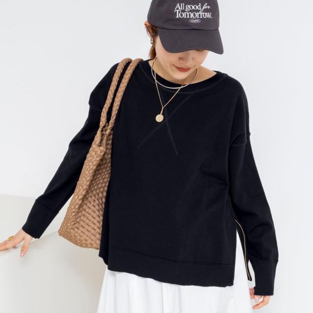 リエミラー（Rie Miller）/《手洗い可能》トレーナー風プルオーバーサイドZIP 10,934円