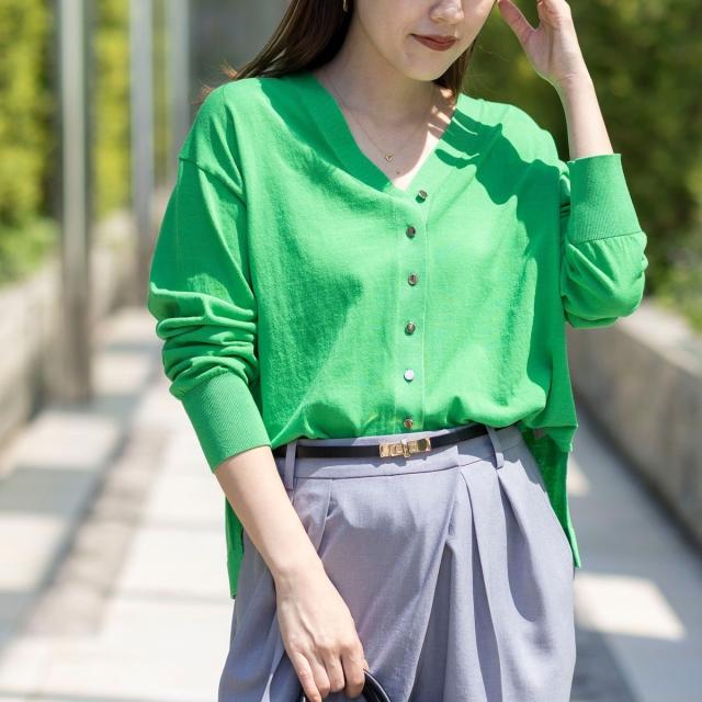 ノーリーズ（NOLLEY’S）/【一部WEB限定カラー】《手洗い可能》エアリータッチゆったりVネックカーディガン