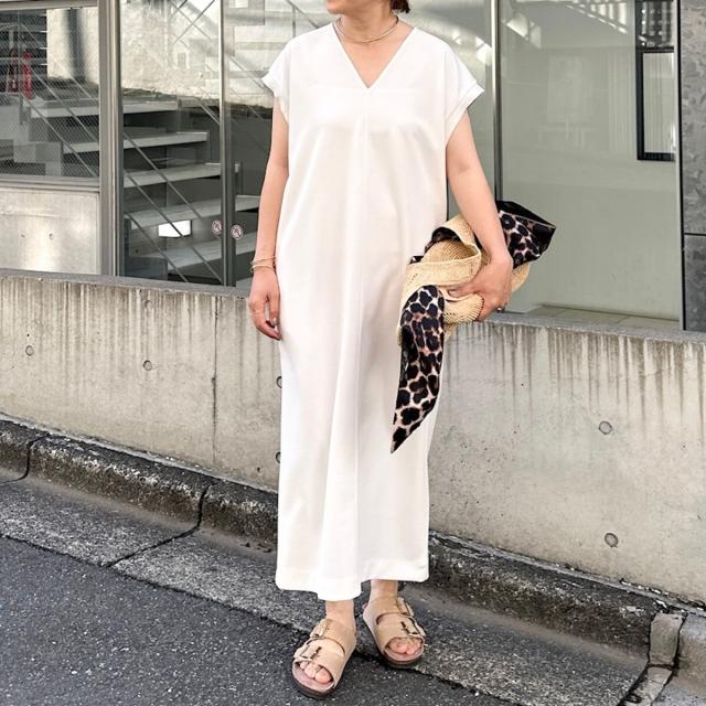 リエミラー（Rie Miller）/ウォッシャブル袖口リブマキシ丈ワンピースジョーゼットダンボール_12