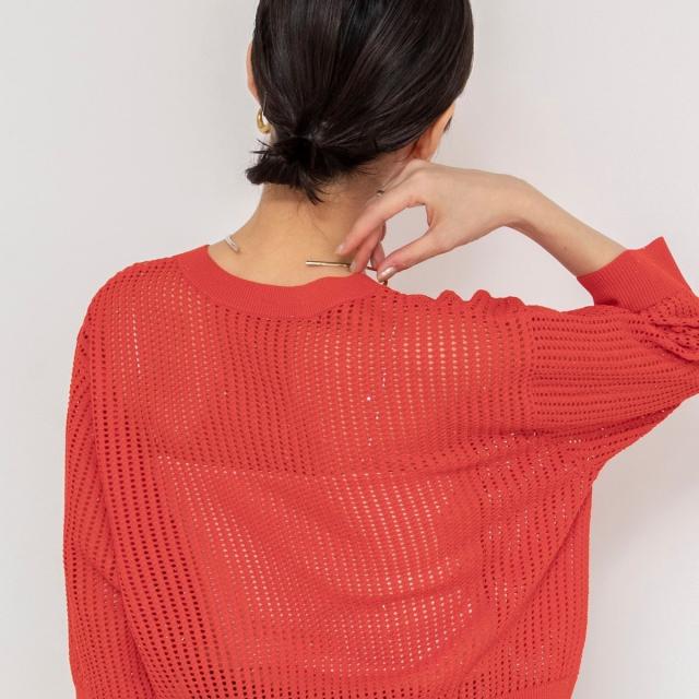 ノーリーズ（NOLLEY’S）/《手洗い可能》メッシュスパンコール6分袖カーディガン_11