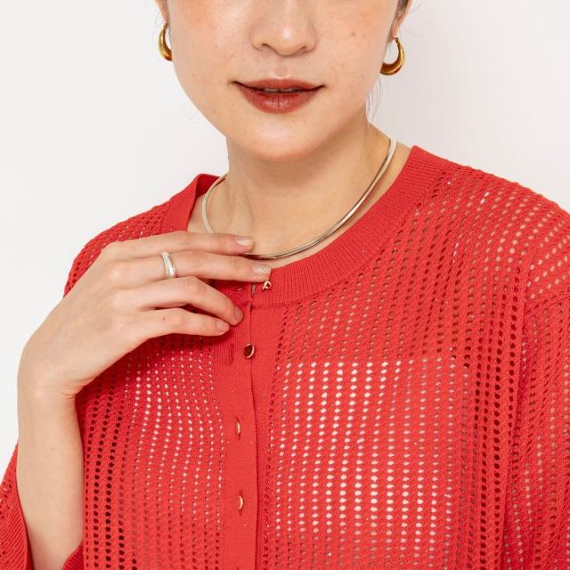 ノーリーズ（NOLLEY’S）/《手洗い可能》メッシュスパンコール6分袖カーディガン_15