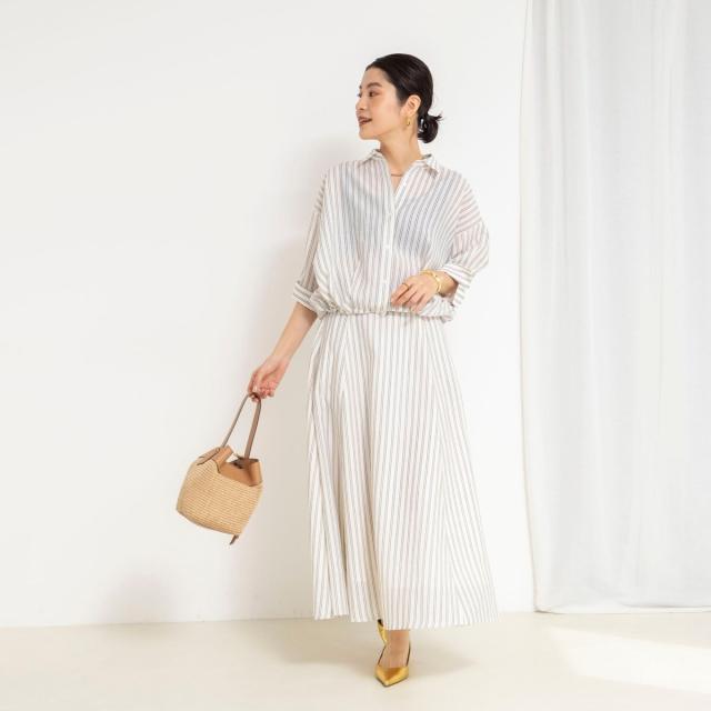 ノーリーズ（NOLLEY’S）/《セットアップ対応》ウォッシャブルストライプフレアスカート_6