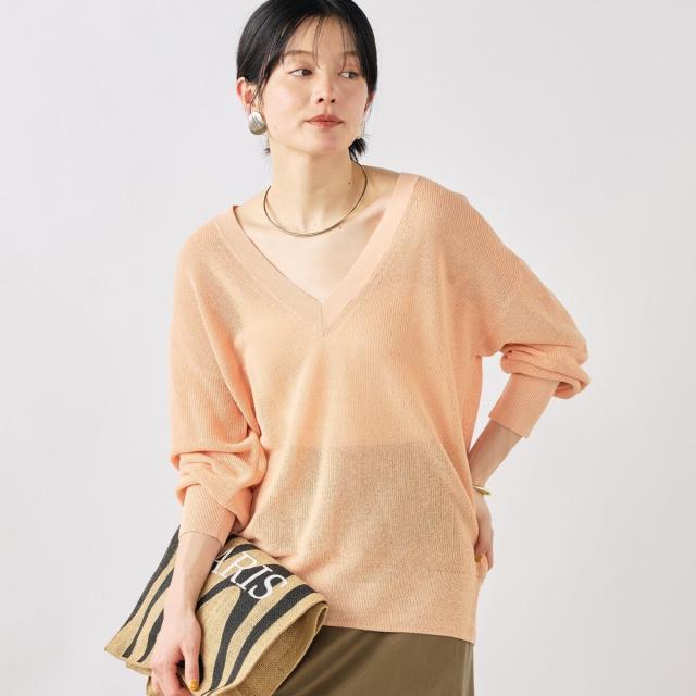 ノーリーズソフィー（NOLLEY’S sophi）/《手洗い可能》ペーパー混深V片畦プルオーバー_2