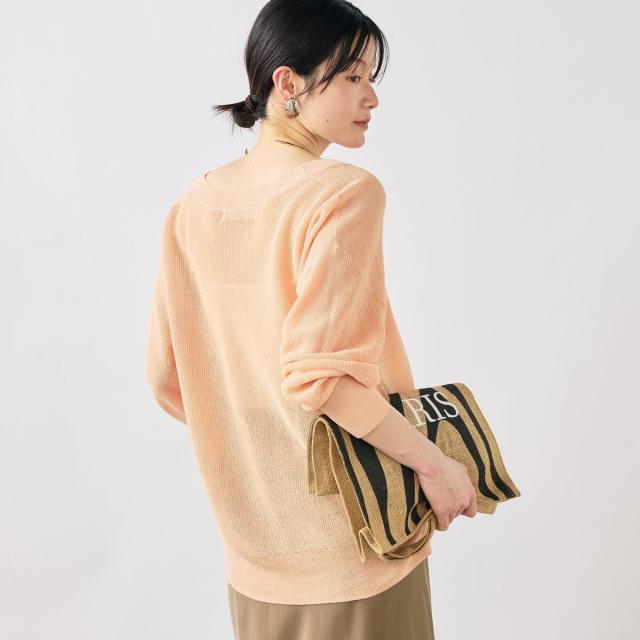 ノーリーズソフィー（NOLLEY’S sophi）/《手洗い可能》ペーパー混深V片畦プルオーバー_9