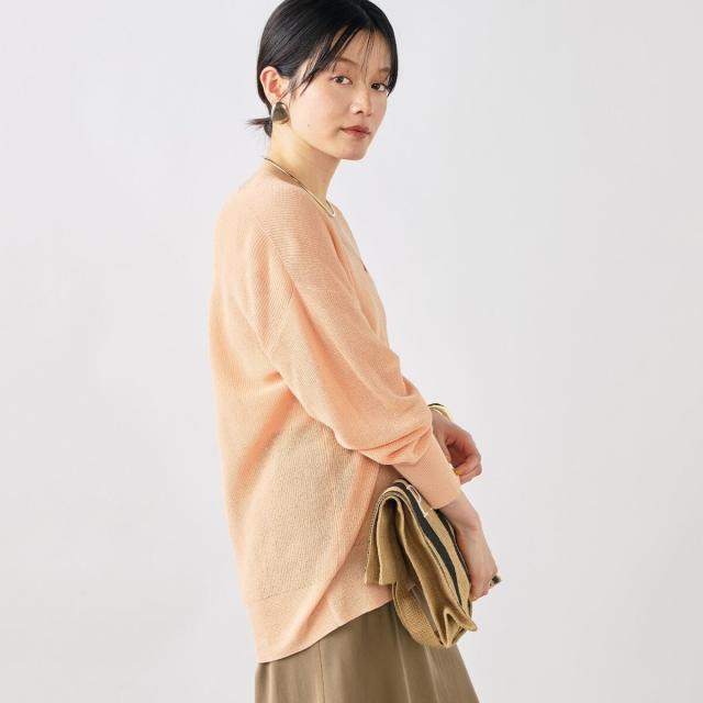 ノーリーズソフィー（NOLLEY’S sophi）/《手洗い可能》ペーパー混深V片畦プルオーバー_10