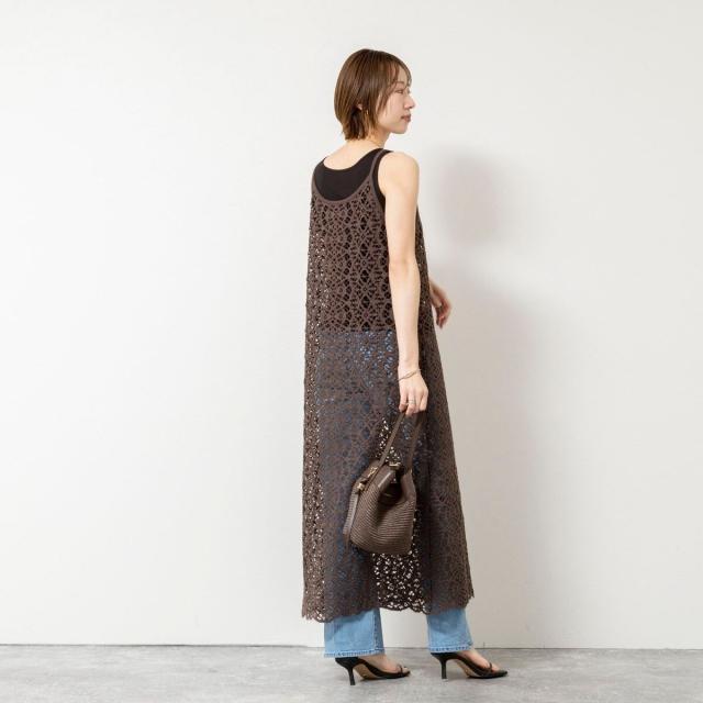 ノーリーズソフィー（NOLLEY’S sophi）/ウォッシャブルクロッシェレースキャミワンピース_3