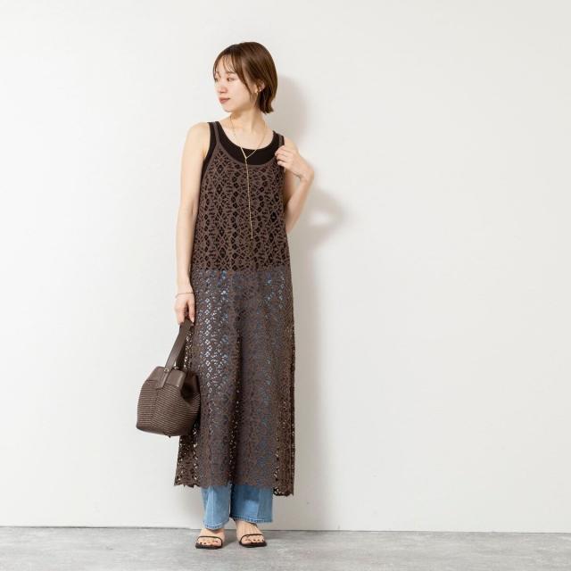 ノーリーズソフィー（NOLLEY’S sophi）/ウォッシャブルクロッシェレースキャミワンピース_4