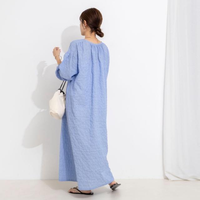 セカンドノーリーズ（2nd NOLLEY’S）/ウォッシャブルシャーリングストライプ2WAYギャザーワンピース_13