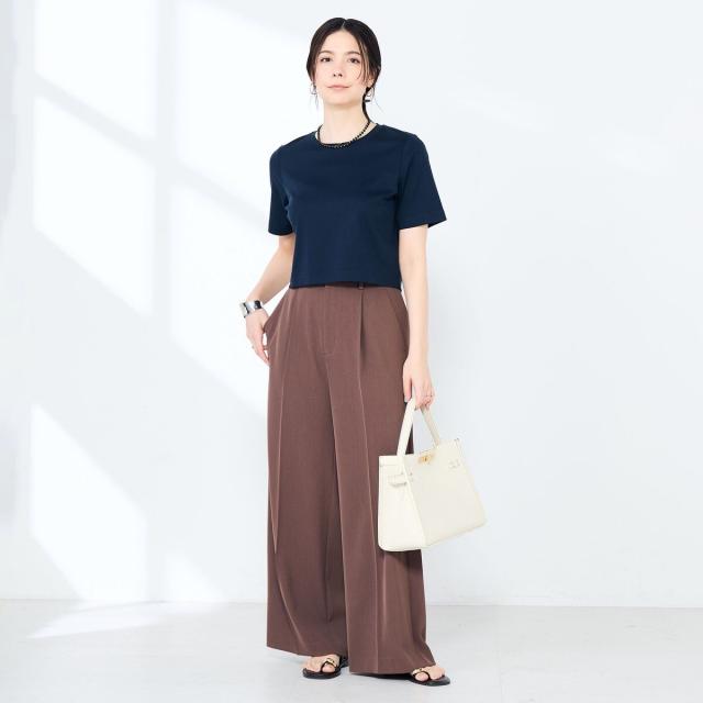 ノーリーズソフィー（NOLLEY’S sophi）/《手洗い可能》W&Wショート丈Tシャツ_18