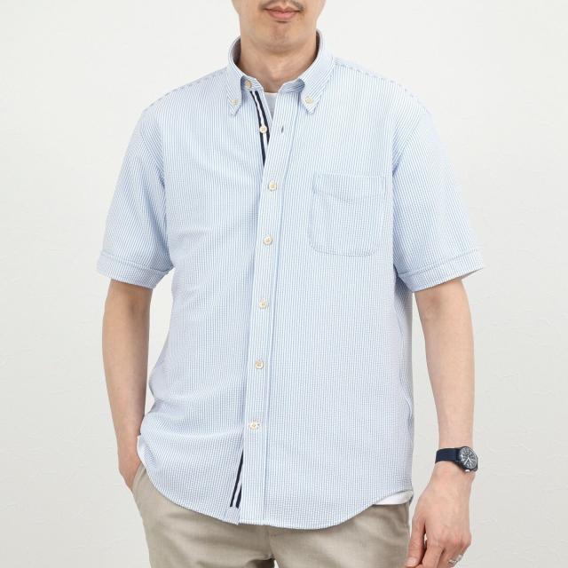 ノーリーズ グッドマン（NOLLEY’S goodman）/《ビジカジ対応》トリコットサッカーテープBD SS 半袖ボタンダウンシャツ 26SS_16