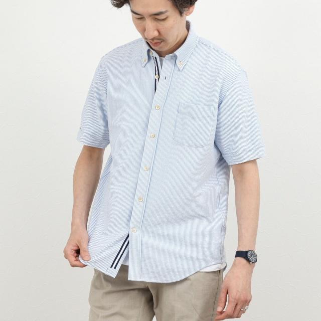 ノーリーズ グッドマン（NOLLEY’S goodman）/《ビジカジ対応》トリコットサッカーテープBD SS 半袖ボタンダウンシャツ 26SS_17