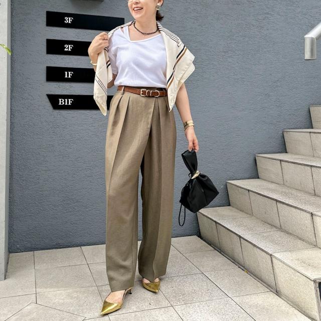 リエミラー（Rie Miller）/ウォッシャブルアシンメトリー2WAYリブTシャツ_4