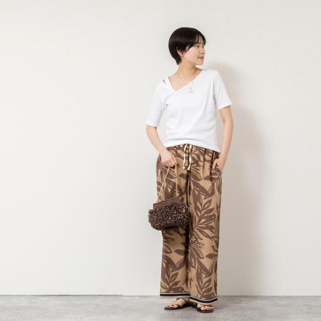 リエミラー（Rie Miller）/ウォッシャブルアシンメトリー2WAYリブTシャツ_11