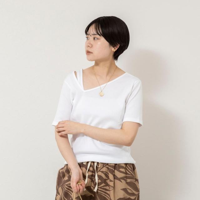 リエミラー（Rie Miller）/ウォッシャブルアシンメトリー2WAYリブTシャツ_15