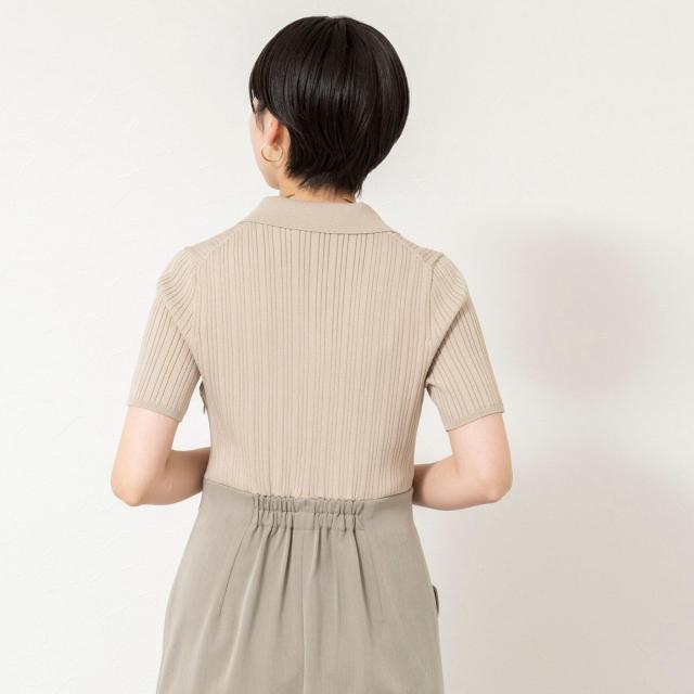 ノーリーズソフィー（NOLLEY’S sophi）/ウォッシャブルポロニットタイトスカートドッキングワンピース_5