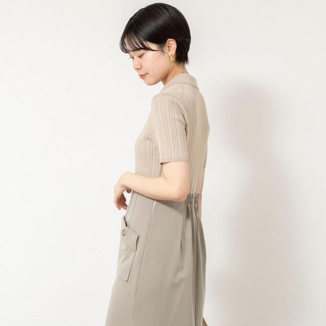 ノーリーズソフィー（NOLLEY’S sophi）/ウォッシャブルポロニットタイトスカートドッキングワンピース_6