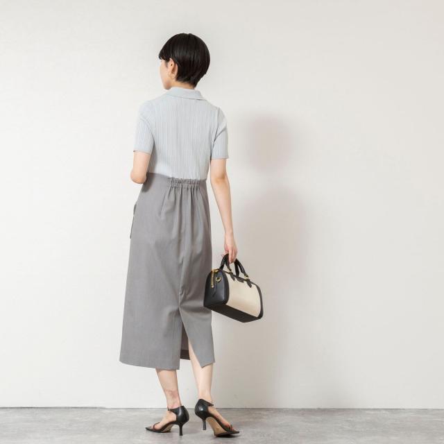 ノーリーズソフィー（NOLLEY’S sophi）/ウォッシャブルポロニットタイトスカートドッキングワンピース_12