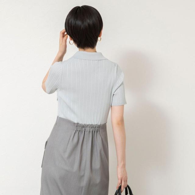 ノーリーズソフィー（NOLLEY’S sophi）/ウォッシャブルポロニットタイトスカートドッキングワンピース_14