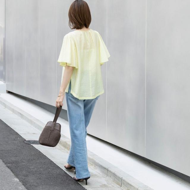 ノーリーズ（NOLLEY’S）/【BECシリーズ】ウォッシャブルリネン混袖フリルブラウス_3