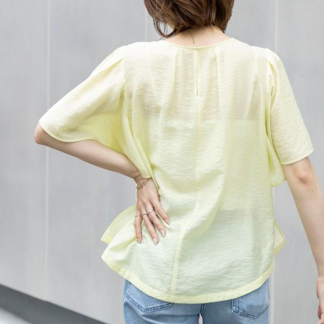 ノーリーズ（NOLLEY’S）/【BECシリーズ】ウォッシャブルリネン混袖フリルブラウス_5
