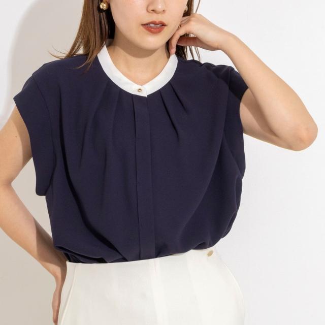 ノーリーズ（NOLLEY’S）/【BECシリーズ】ウォッシャブルストレッチジョーゼットフレンチスリーブブラウス