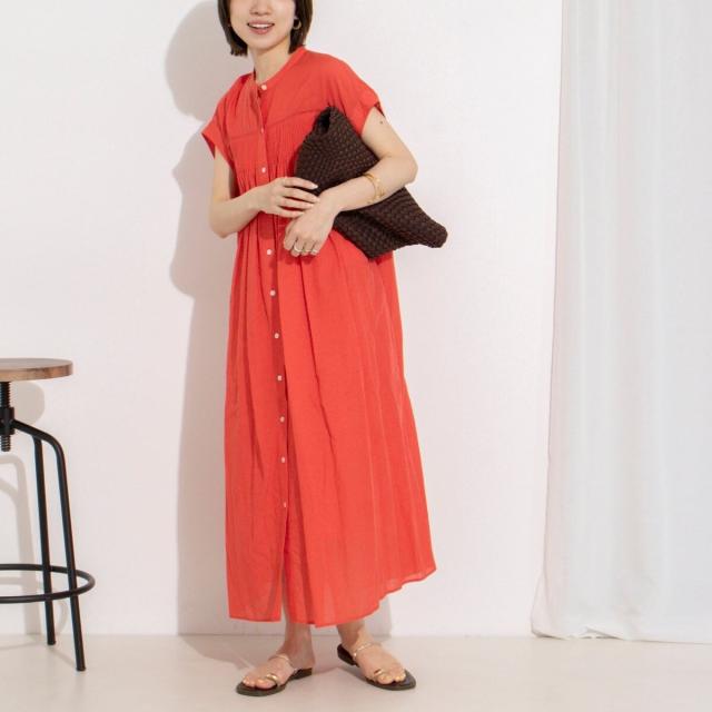 ノーリーズ（NOLLEY’S）/ウォッシャブル前ボタンタックギャザーワンピース
