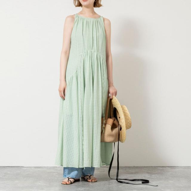 ノーリーズソフィー（NOLLEY’S sophi）/【WALANCE/ワランス】natural dye sheer cotton check gathe