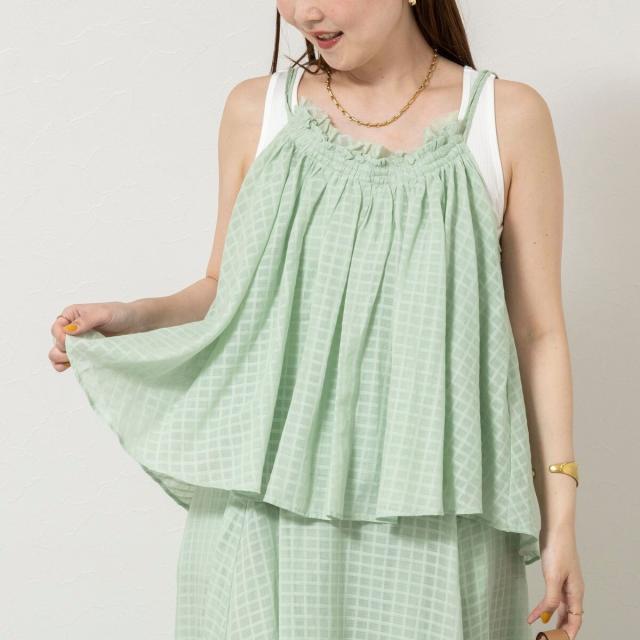 ノーリーズソフィー（NOLLEY’S sophi）/【WALANCE/ワランス】natural dye sheer cotton check gathe