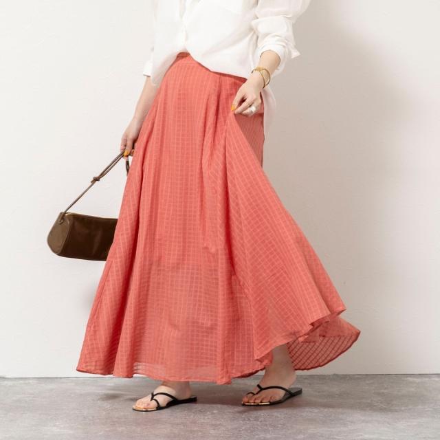 ノーリーズソフィー（NOLLEY’S sophi）/【WALANCE/ワランス】natural dye sheer cotton check flare