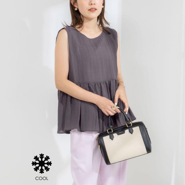 ノーリーズ（NOLLEY’S）/《接触冷感》【BECシリーズ】ウォッシャブルシアーノースリーブペプラムブラウス_2