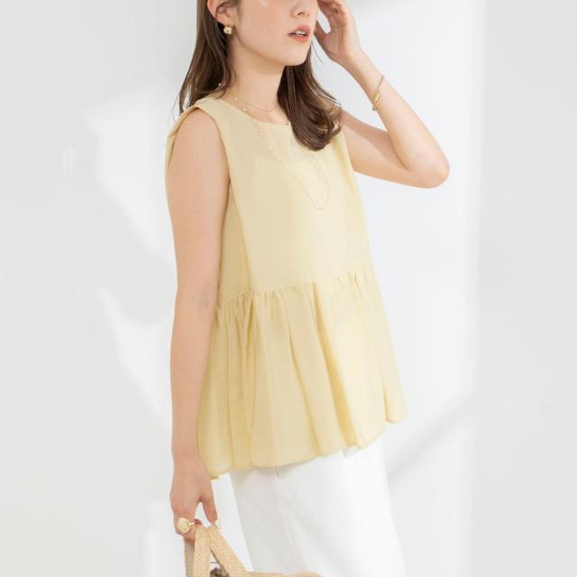 ノーリーズ（NOLLEY’S）/《接触冷感》【BECシリーズ】ウォッシャブルシアーノースリーブペプラムブラウス_8