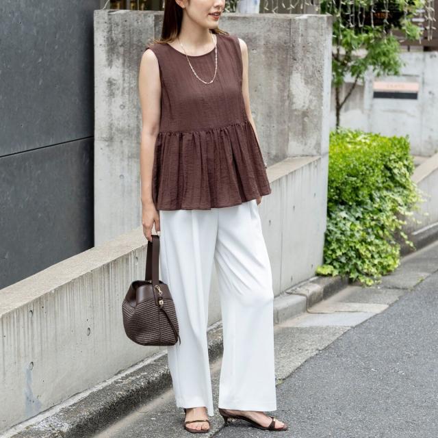 ノーリーズ（NOLLEY’S）/《接触冷感》【BECシリーズ】ウォッシャブルシアーノースリーブペプラムブラウス_11