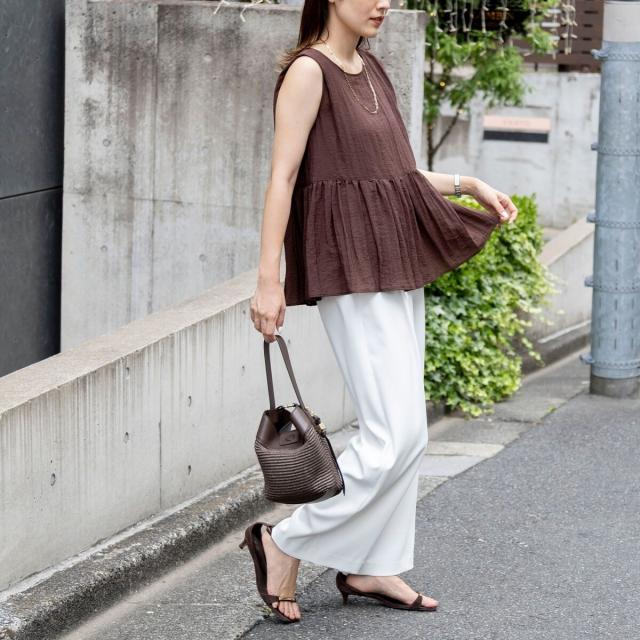 ノーリーズ（NOLLEY’S）/《接触冷感》【BECシリーズ】ウォッシャブルシアーノースリーブペプラムブラウス_12