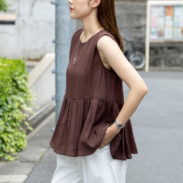 ノーリーズ（NOLLEY’S）/《接触冷感》【BECシリーズ】ウォッシャブルシアーノースリーブペプラムブラウス_13