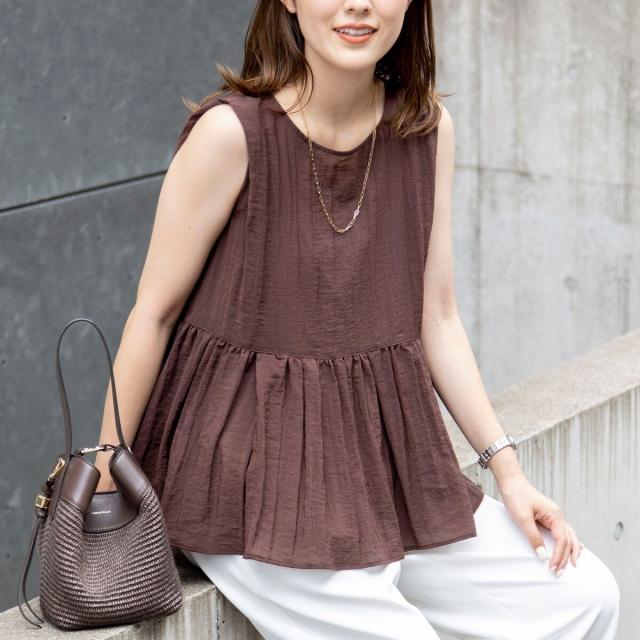 ノーリーズ（NOLLEY’S）/《接触冷感》【BECシリーズ】ウォッシャブルシアーノースリーブペプラムブラウス_14