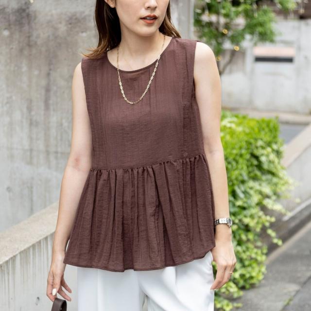 ノーリーズ（NOLLEY’S）/《接触冷感》【BECシリーズ】ウォッシャブルシアーノースリーブペプラムブラウス_15
