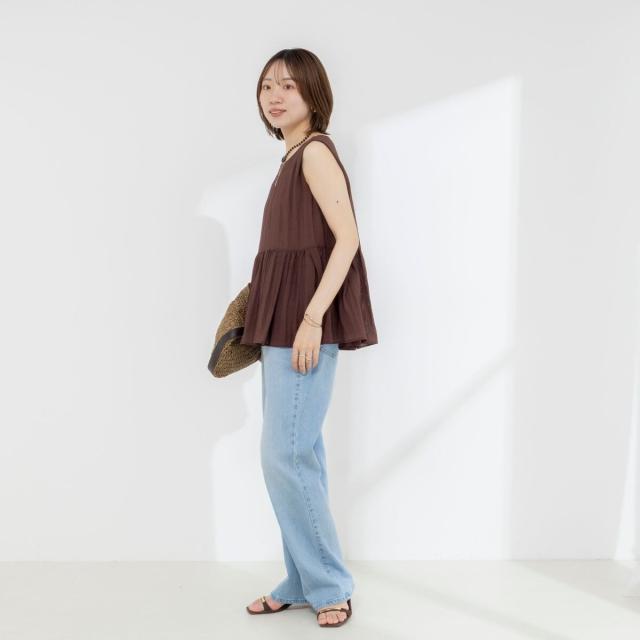 ノーリーズ（NOLLEY’S）/《接触冷感》【BECシリーズ】ウォッシャブルシアーノースリーブペプラムブラウス_17