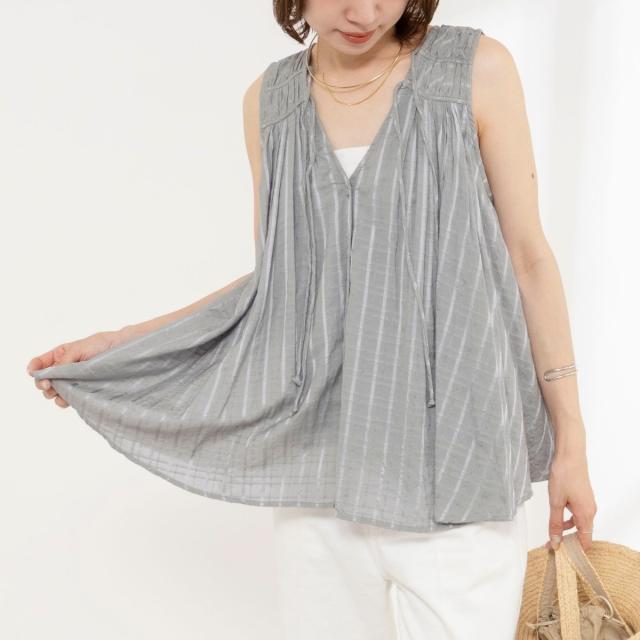 【NEW】ノーリーズ（NOLLEY’S）/【MARILYN MOON/マリリーンムーン】sheer check 2way gathered b