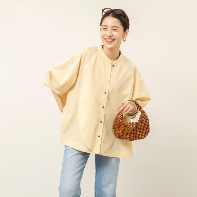 マクウェル（MAQWEL）/【MAQWEL/マクウェル】ウォッシャブルエアリーバンドカラーラグランシャツ