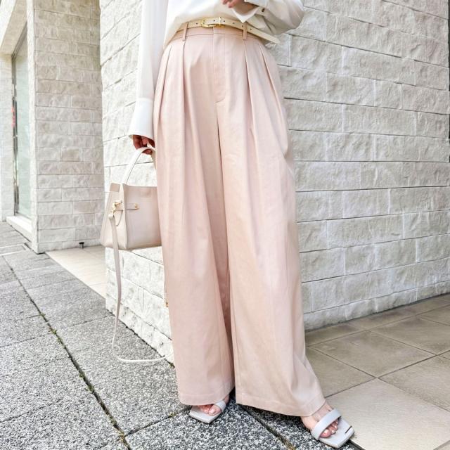 ノーリーズソフィー（NOLLEY’S sophi）/《セットアップ対応》ウォッシャブルバイオツイルタックワイドパンツ