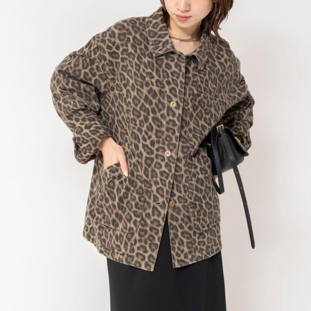 ノーリーズ（NOLLEY’S）/【WEB限定】ウォッシャブルレオパードジャケット