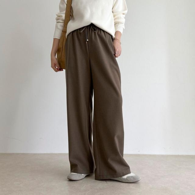 フレディエミュ（fredy emue）/ウールライクイージーセミワイドパンツ