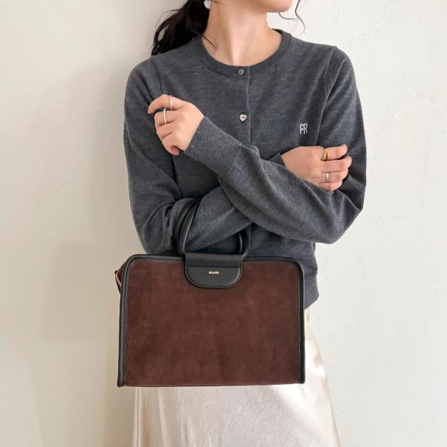 フレディエミュ（fredy emue）/スエード配色ボックスボストンバッグ