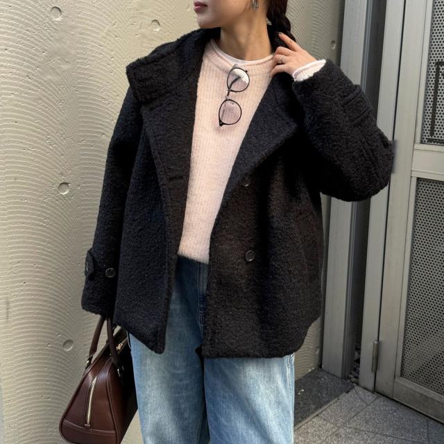 フレディエミュ（fredy emue）/ループシャギースタンドカラーコートの