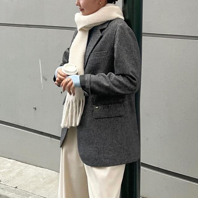 フレディエミュ（fredy emue）/《セットアップ対応》ツィードオーバージャケット