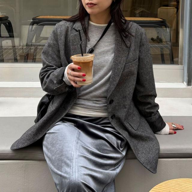 フレディエミュ（fredy emue）/《セットアップ対応》ツィードオーバージャケット