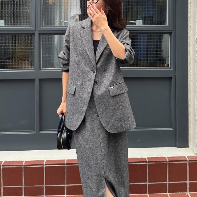 フレディエミュ（fredy emue）/《セットアップ対応》ツィードオーバージャケット