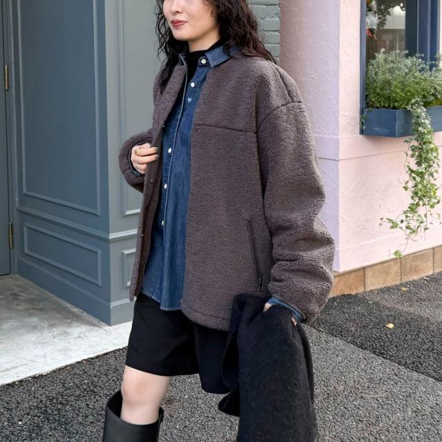 フレディエミュ（fredy emue）/《防風》ボアノーカラーブルゾン