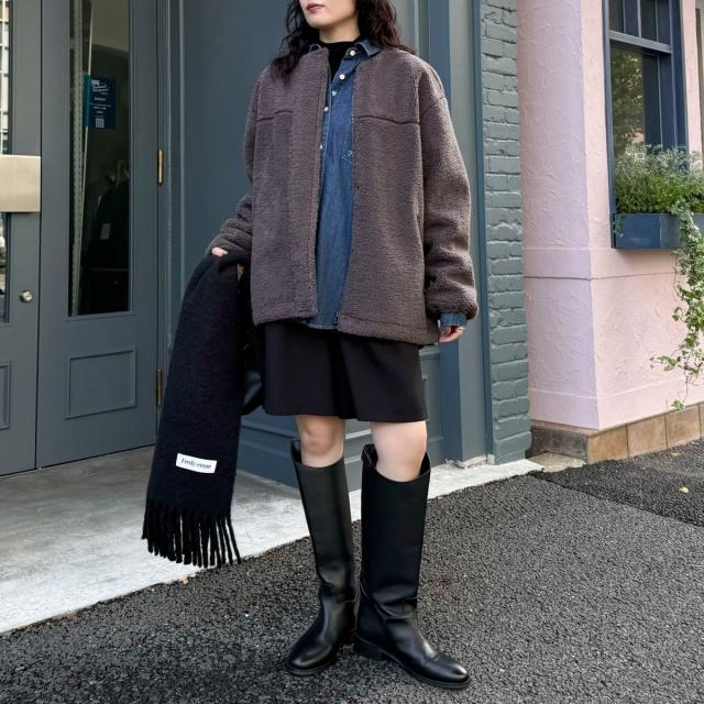 フレディエミュ（fredy emue）/《防風》ボアノーカラーブルゾン